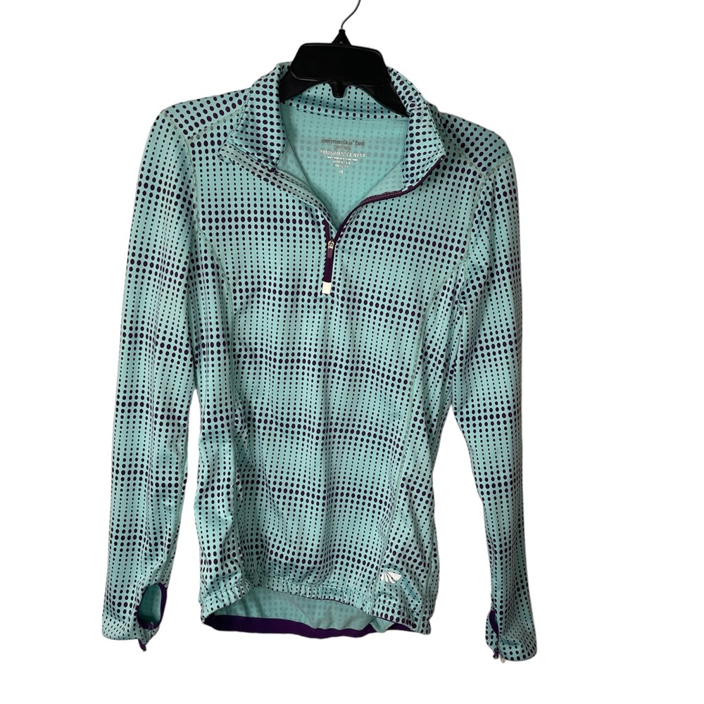 Marika tek dry-wick sweater performance wear fleece Sz M 1/4 zip long sleeves